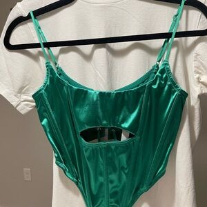 Urban Outfitters Teal Corset Top